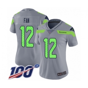 Women's Seattle Seahawks 12th Fan Limited Silver Inverted Legend 100th Season Football Jersey