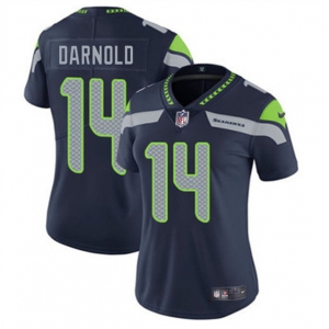 Women's Seattle Seahawks #14 Sam Darnold Navy 2025 Vapor Limited Football Stitched Jersey