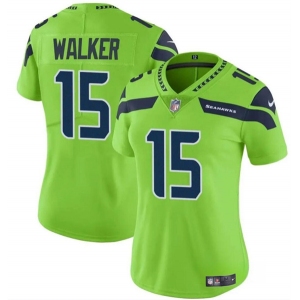 Women's Seattle Seahawks #15 P.J. Walker Green Vapor Limited Football Stitched Jersey