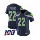 Women's Seattle Seahawks #22 C. J. Prosise Navy Blue Team Color Vapor Untouchable Limited Player 100th Season Football Jersey