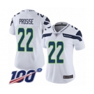 Women's Seattle Seahawks #22 C. J. Prosise White Vapor Untouchable Limited Player 100th Season Football Jersey