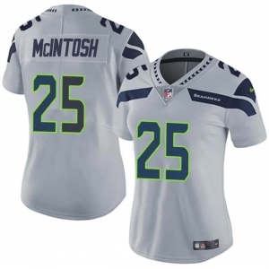 Women's Seattle Seahawks #25 Kenny McIntosh Gray Vapor Limited Football Stitched Jersey