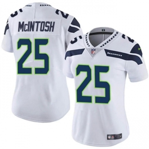 Women's Seattle Seahawks #25 Kenny McIntosh White Vapor Limited Football Stitched Jersey