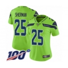 Women's Seattle Seahawks #25 Richard Sherman Limited Green Rush Vapor Untouchable 100th Season Football Jersey