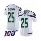 Women's Seattle Seahawks #25 Richard Sherman White Vapor Untouchable Limited Player 100th Season Football Jersey