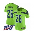 Women's Seattle Seahawks #26 Shaquill Griffin Limited Green Rush Vapor Untouchable 100th Season Football Jersey