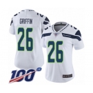 Women's Seattle Seahawks #26 Shaquill Griffin White Vapor Untouchable Limited Player 100th Season Football Jersey