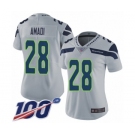 Women's Seattle Seahawks #28 Ugo Amadi Grey Alternate Vapor Untouchable Limited Player 100th Season Football Jersey