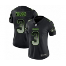 Women's Seattle Seahawks #3 Russell Wilson Limited Black Smoke Fashion Football Jersey