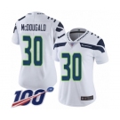 Women's Seattle Seahawks #30 Bradley McDougald White Vapor Untouchable Limited Player 100th Season Football Jersey