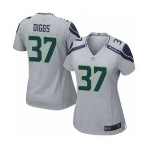 Women's Seattle Seahawks #37 Quandre Diggs Game Grey Alternate Football Jersey