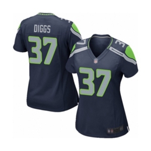Women's Seattle Seahawks #37 Quandre Diggs Game Navy Blue Team Color Football Jersey