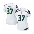 Women's Seattle Seahawks #37 Quandre Diggs Game White Football Jersey