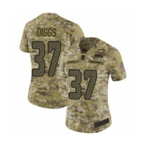 Women's Seattle Seahawks #37 Quandre Diggs Limited Camo 2018 Salute to Service Football Jersey