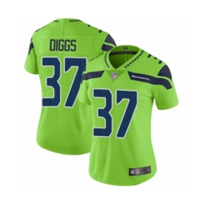 Women's Seattle Seahawks #37 Quandre Diggs Limited Green Rush Vapor Untouchable Football Jersey