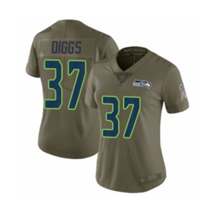 Women's Seattle Seahawks #37 Quandre Diggs Limited Olive 2017 Salute to Service Football Jersey