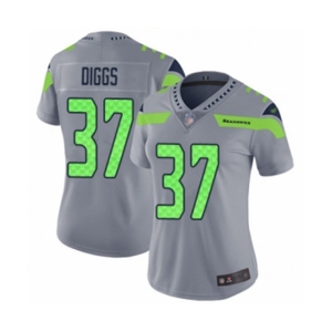 Women's Seattle Seahawks #37 Quandre Diggs Limited Silver Inverted Legend Football Jersey