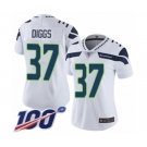 Women's Seattle Seahawks #37 Quandre Diggs White Vapor Untouchable Limited Player 100th Season Football Jersey