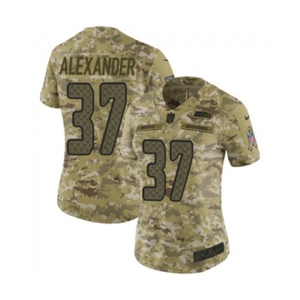 Women's Seattle Seahawks #37 Shaun Alexander Limited Camo 2018 Salute to Service Football Jersey