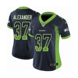 Women's Seattle Seahawks #37 Shaun Alexander Limited Navy Blue Rush Drift Fashion Football Jersey