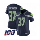 Women's Seattle Seahawks #37 Shaun Alexander Navy Blue Team Color Vapor Untouchable Limited Player 100th Season Football Jersey