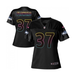 Women's Seattle Seahawks #37 Tre Flowers Game Black Fashion Football Jersey