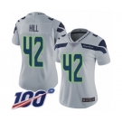 Women's Seattle Seahawks #42 Delano Hill Grey Alternate Vapor Untouchable Limited Player 100th Season Football Jersey