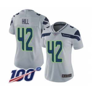 Women's Seattle Seahawks #42 Delano Hill Grey Alternate Vapor Untouchable Limited Player 100th Season Football Jersey