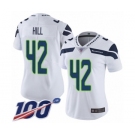 Women's Seattle Seahawks #42 Delano Hill White Vapor Untouchable Limited Player 100th Season Football Jersey