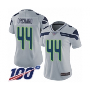 Women's Seattle Seahawks #44 Nate Orchard Grey Alternate Vapor Untouchable Limited Player 100th Season Football Jersey