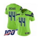 Women's Seattle Seahawks #44 Nate Orchard Limited Green Rush Vapor Untouchable 100th Season Football Jersey