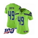 Women's Seattle Seahawks #49 Shaquem Griffin Limited Green Rush Vapor Untouchable 100th Season Football Jersey