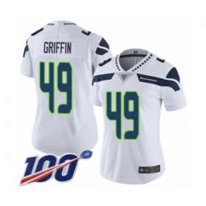 Women's Seattle Seahawks #49 Shaquem Griffin White Vapor Untouchable Limited Player 100th Season Football Jersey