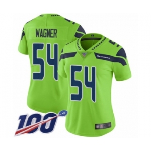 Women's Seattle Seahawks #54 Bobby Wagner Limited Green Rush Vapor Untouchable 100th Season Football Jersey