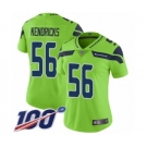 Women's Seattle Seahawks #56 Mychal Kendricks Limited Green Rush Vapor Untouchable 100th Season Football Jersey