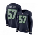 Women's Seattle Seahawks #57 Cody Barton Limited Navy Blue Therma Long Sleeve Football Jersey