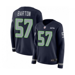 Women's Seattle Seahawks #57 Cody Barton Limited Navy Blue Therma Long Sleeve Football Jersey