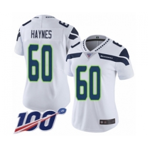 Women's Seattle Seahawks #60 Phil Haynes White Vapor Untouchable Limited Player 100th Season Football Jersey