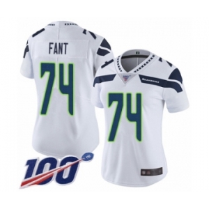 Women's Seattle Seahawks #74 George Fant White Vapor Untouchable Limited Player 100th Season Football Jersey