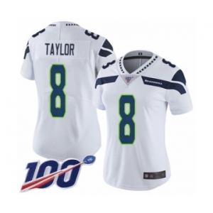 Women's Seattle Seahawks #8 Jamar Taylor White Vapor Untouchable Limited Player 100th Season Football Jersey