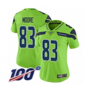 Women's Seattle Seahawks #83 David Moore Limited Green Rush Vapor Untouchable 100th Season Football Jersey