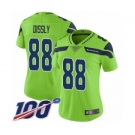 Women's Seattle Seahawks #88 Will Dissly Limited Green Rush Vapor Untouchable 100th Season Football Jersey