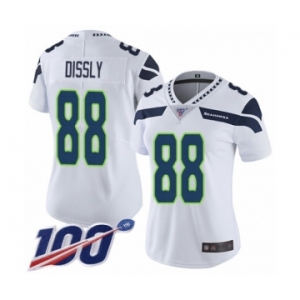 Women's Seattle Seahawks #88 Will Dissly White Vapor Untouchable Limited Player 100th Season Football Jersey