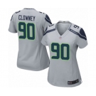 Women's Seattle Seahawks #90 Jadeveon Clowney Game Grey Alternate Football Jersey