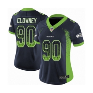 Women's Seattle Seahawks #90 Jadeveon Clowney Limited Navy Blue Rush Drift Fashion Football Jersey