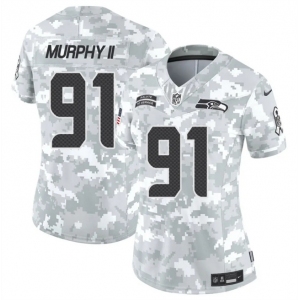 Women's Seattle Seahawks #91 Byron Murphy II 2024 F.U.S.E Arctic Camo Salute To Service Limited Stitched Football Jersey