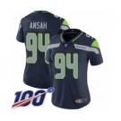 Women's Seattle Seahawks #94 Ezekiel Ansah Navy Blue Team Color Vapor Untouchable Limited Player 100th Season Football Jersey