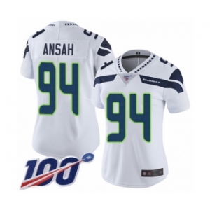 Women's Seattle Seahawks #94 Ezekiel Ansah White Vapor Untouchable Limited Player 100th Season Football Jersey