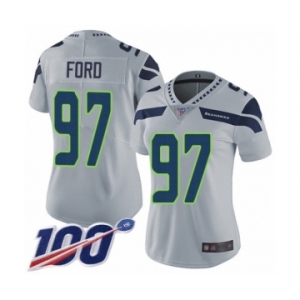 Women's Seattle Seahawks #97 Poona Ford Grey Alternate Vapor Untouchable Limited Player 100th Season Football Jersey