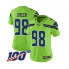 Women's Seattle Seahawks #98 Rasheem Green Limited Green Rush Vapor Untouchable 100th Season Football Jersey